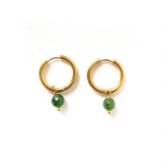 hoop and stone earrings