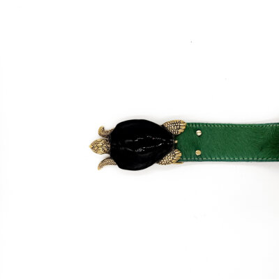 black and green tortoiseshell belt